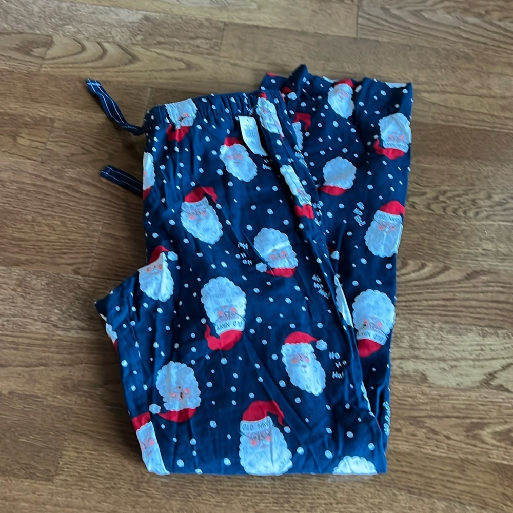 NWT Old Navy medium tall Santa pajama pants drawstring waist and pockets